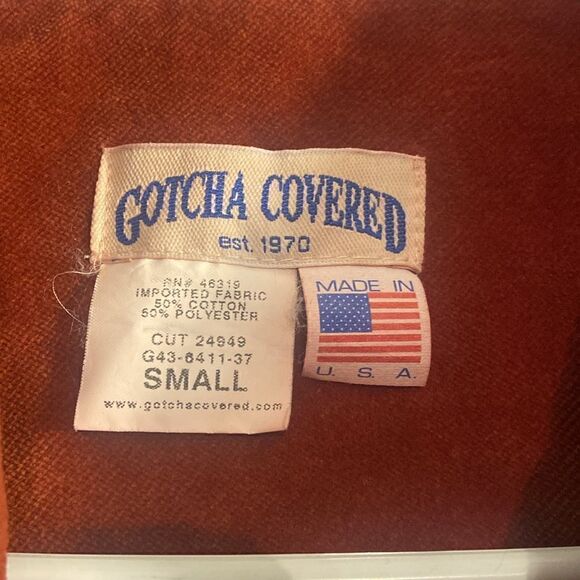 Vintage Velvety Burnt Orange Gotcha Covered Blazer Jacker Small - Picture 2 of 5